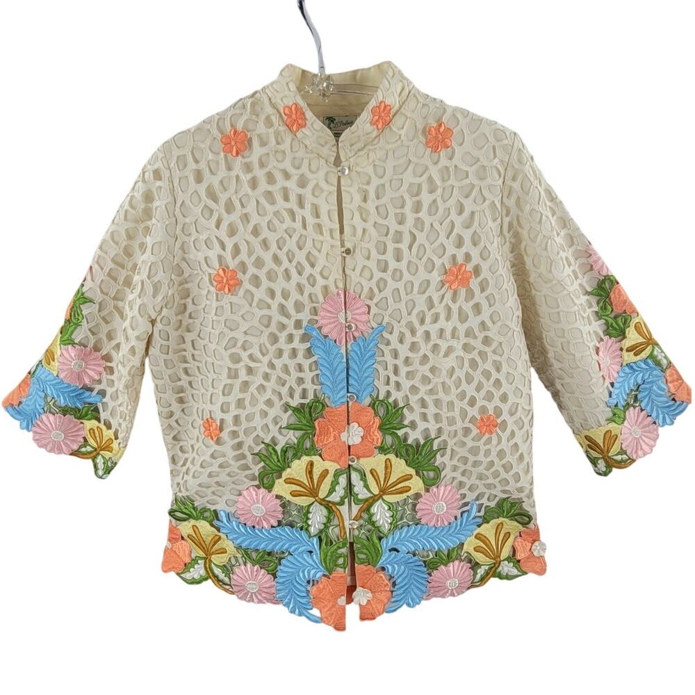 Coquette‎ Floral Lace Blazer Jacket Vintage Statement Romantic Style